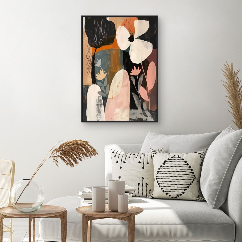 Toile "Fleurs abstraites colorées"