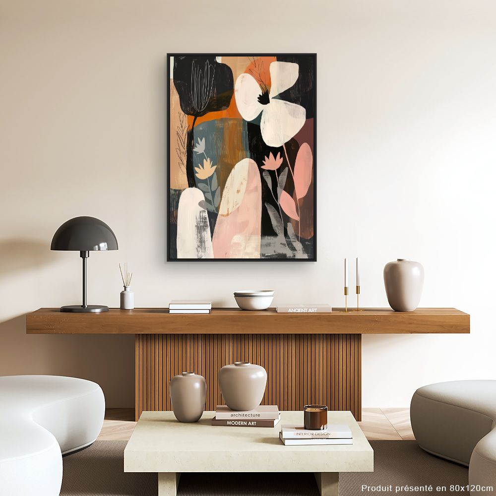 Toile "Fleurs abstraites colorées"