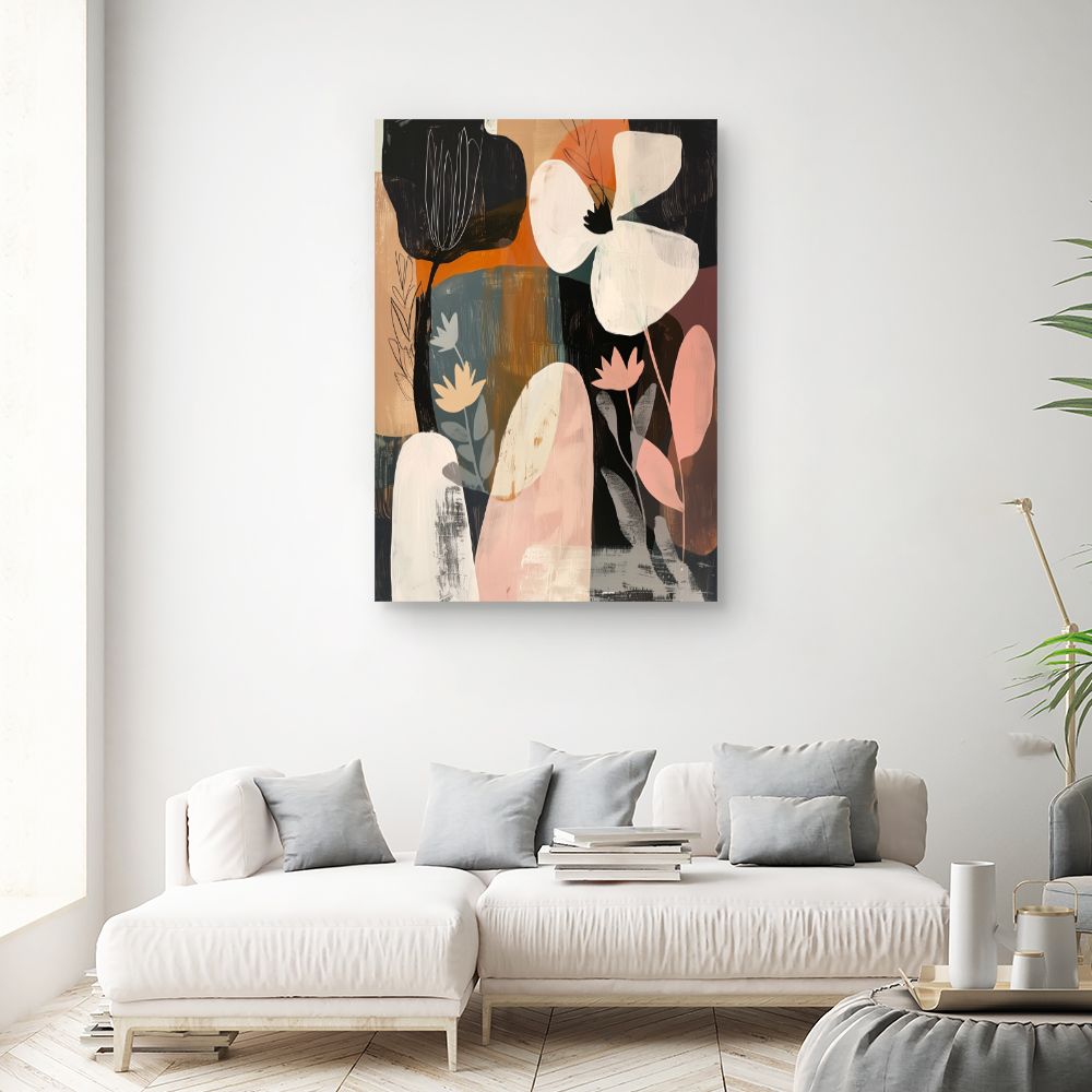 Toile "Fleurs abstraites colorées"