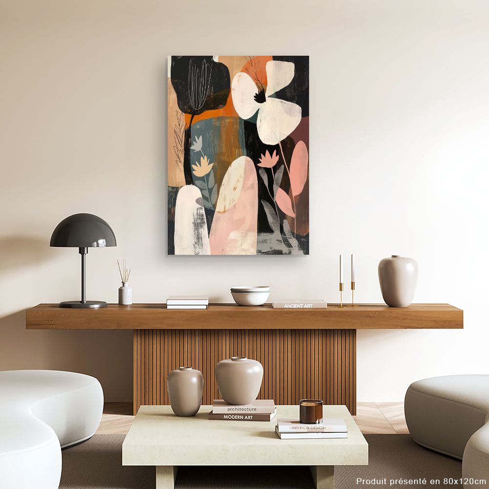 Toile "Fleurs abstraites colorées"