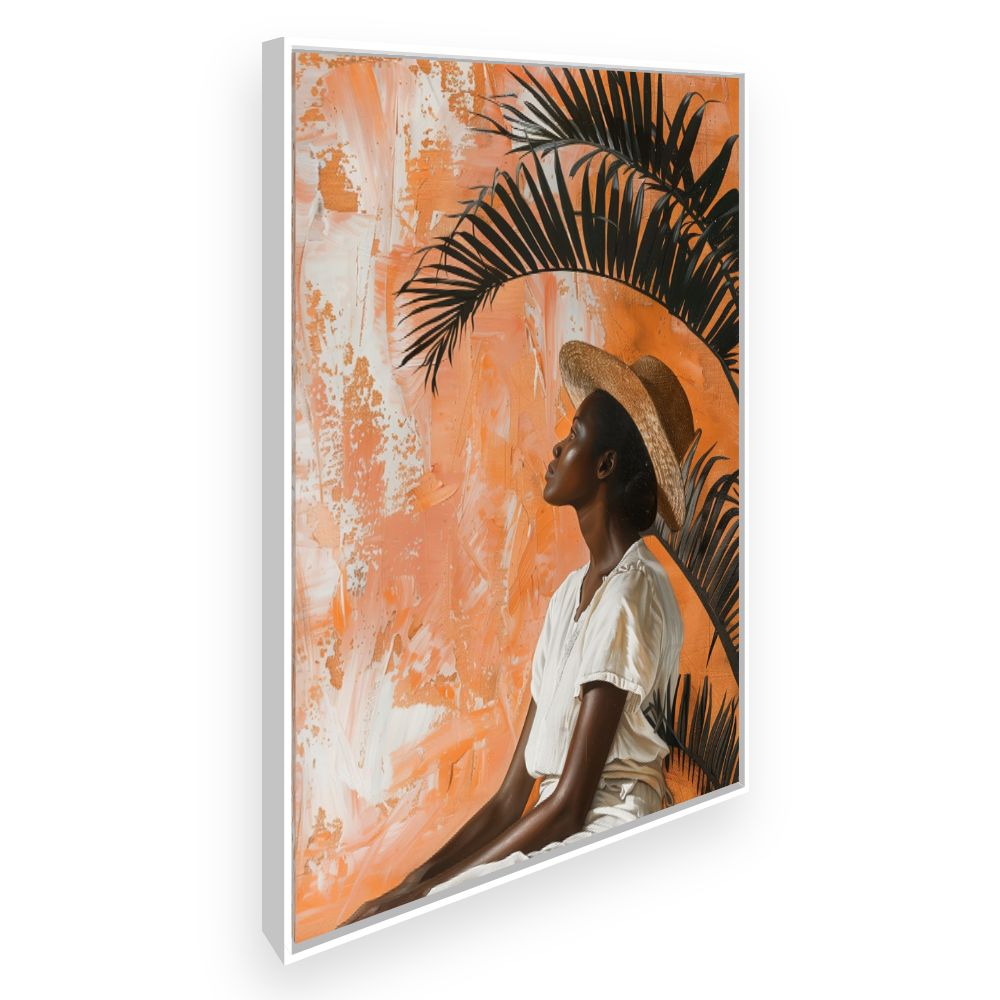 Toile Élégance tropicale – toile cadre blanc (slide 2)