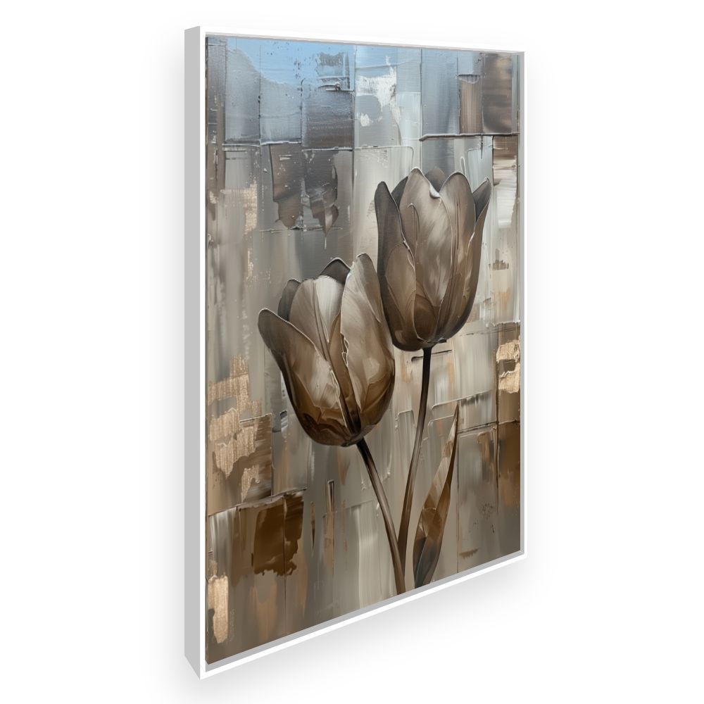Toile Tulipes élégantes – toile cadre blanc (slide 2)