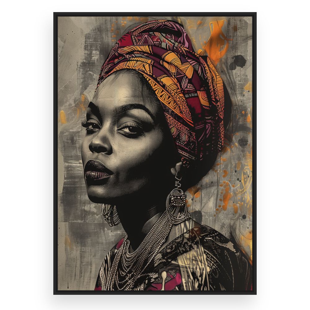 Toile Portrait élégant – toile cadre noir (slide 3)