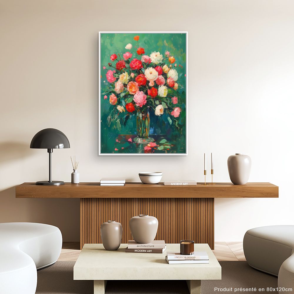 Toile "Bouquet floral vibrant"