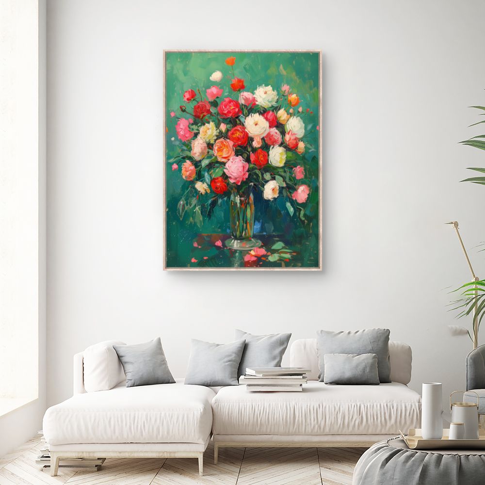 Toile "Bouquet floral vibrant"