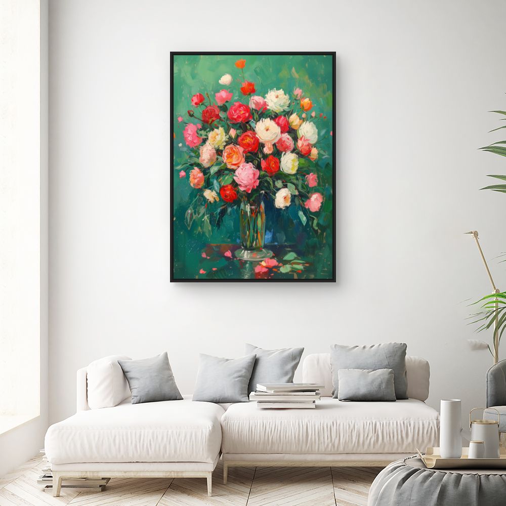 Toile "Bouquet floral vibrant"