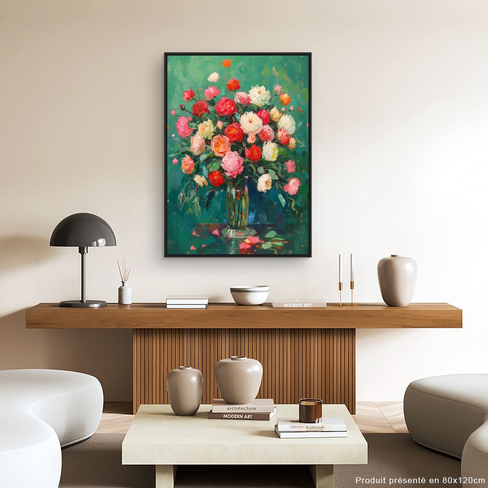 Toile "Bouquet floral vibrant"