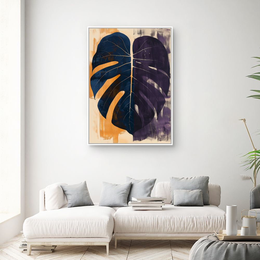 Toile "Feuilles abstraites vibrantes"