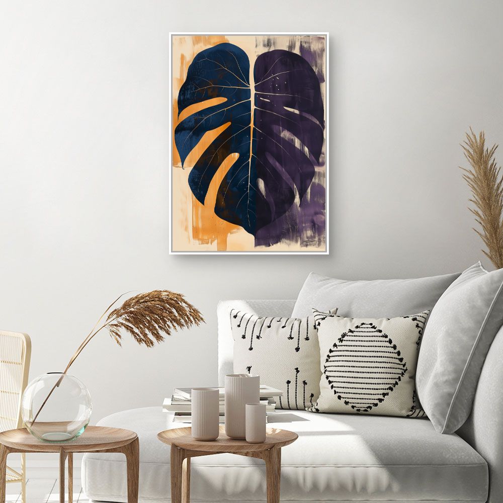 Toile "Feuilles abstraites vibrantes"