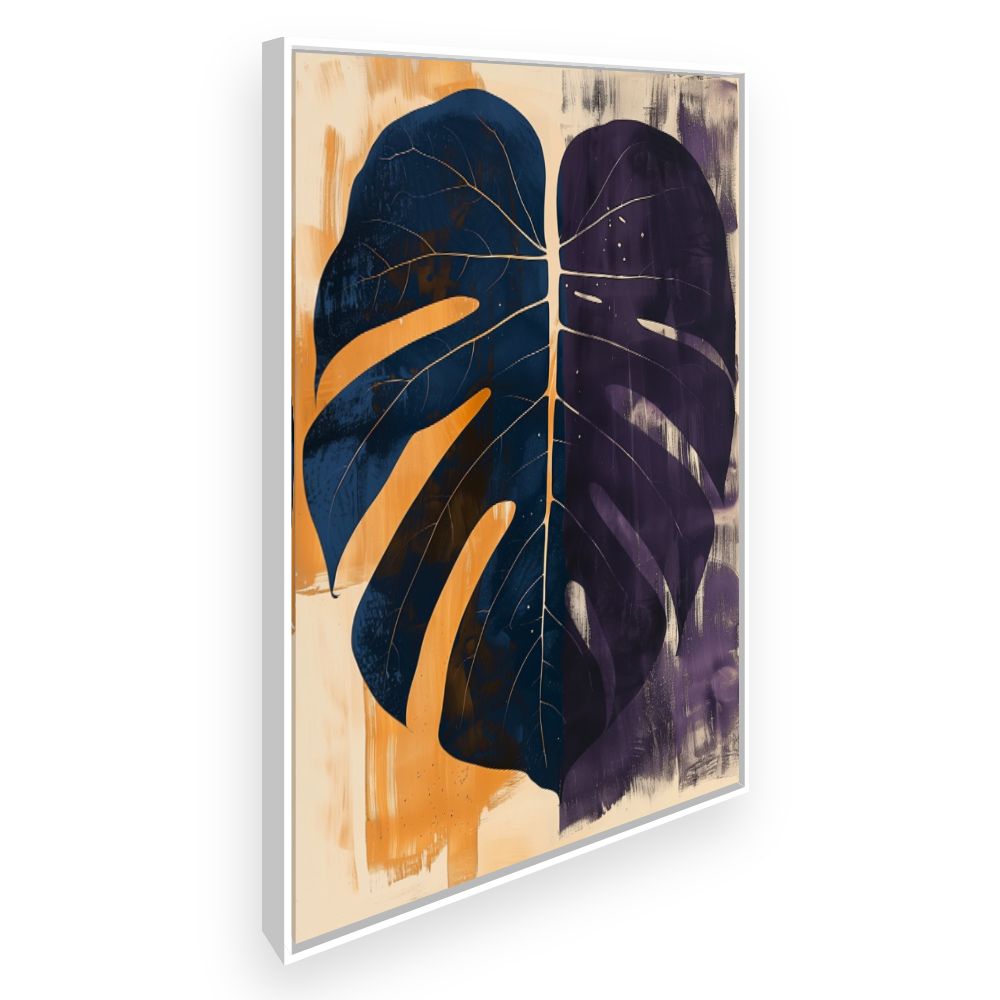 Toile Feuilles abstraites vibrantes – toile cadre blanc (slide 2)