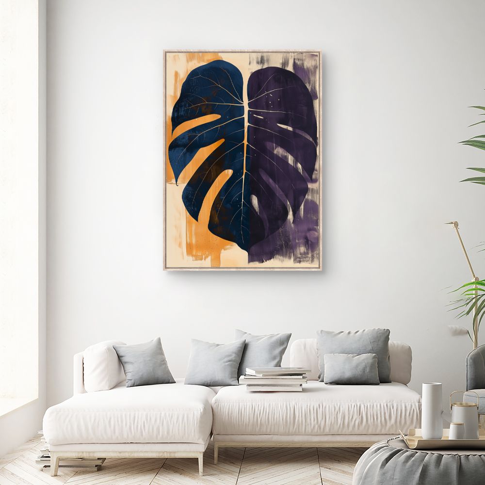 Toile "Feuilles abstraites vibrantes"