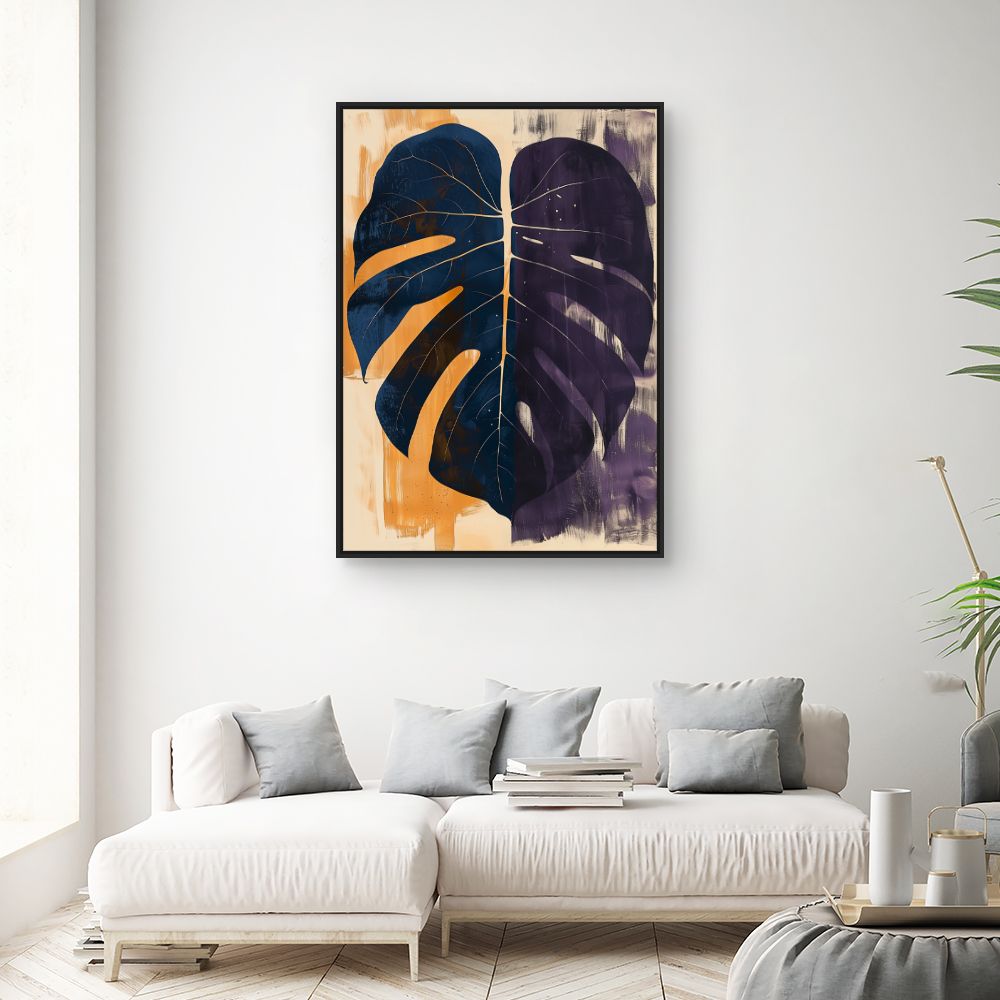 Toile "Feuilles abstraites vibrantes"