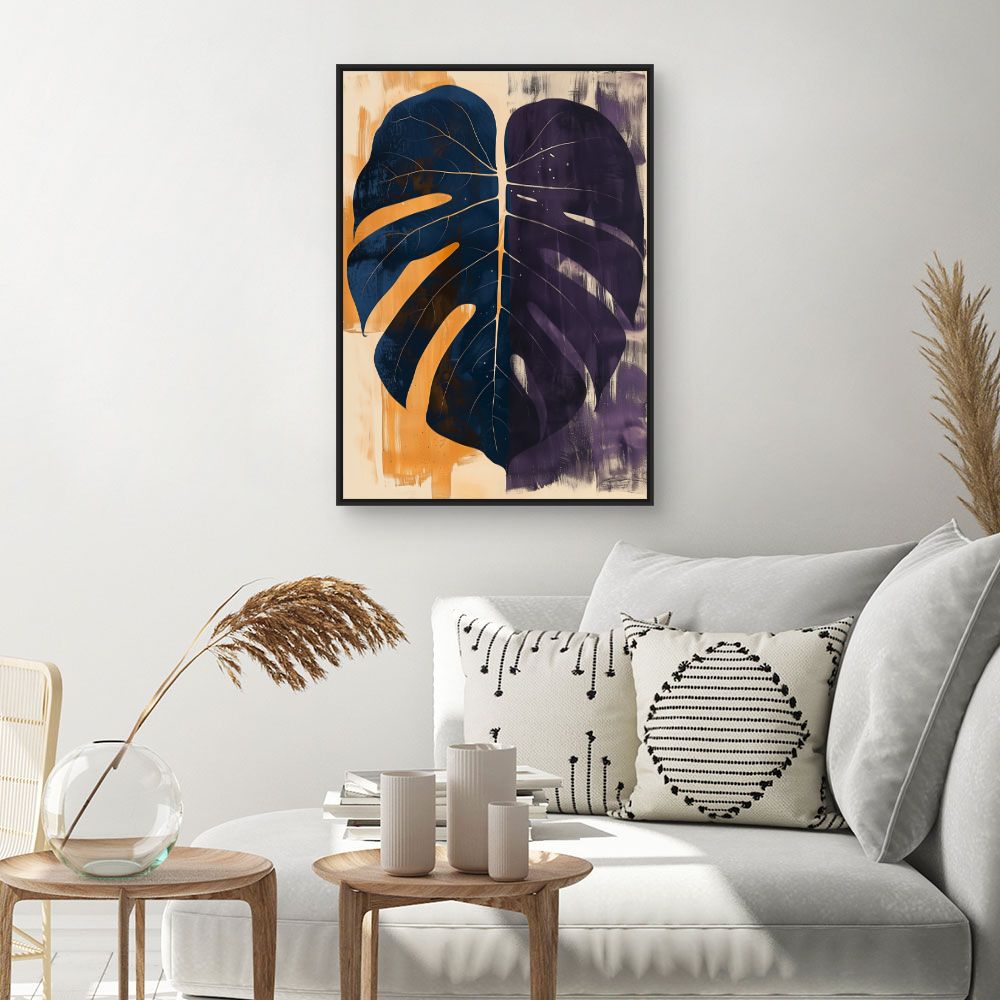 Toile "Feuilles abstraites vibrantes"