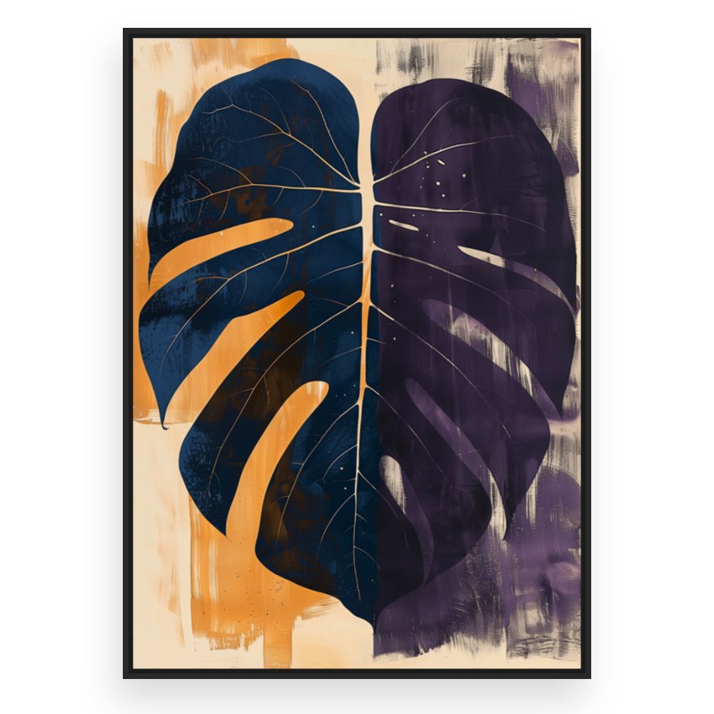 Toile Feuilles abstraites vibrantes – toile cadre noir (slide 3)