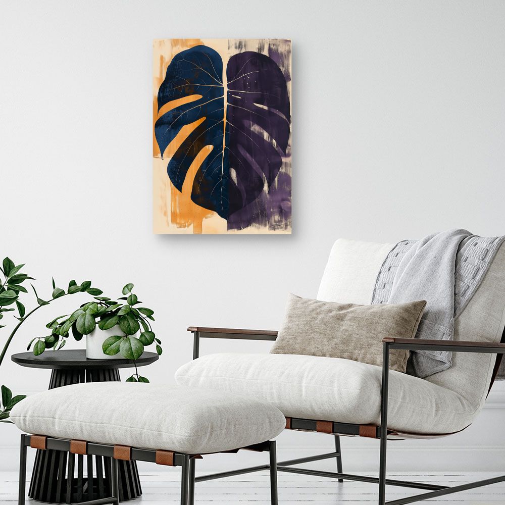 Toile "Feuilles abstraites vibrantes"