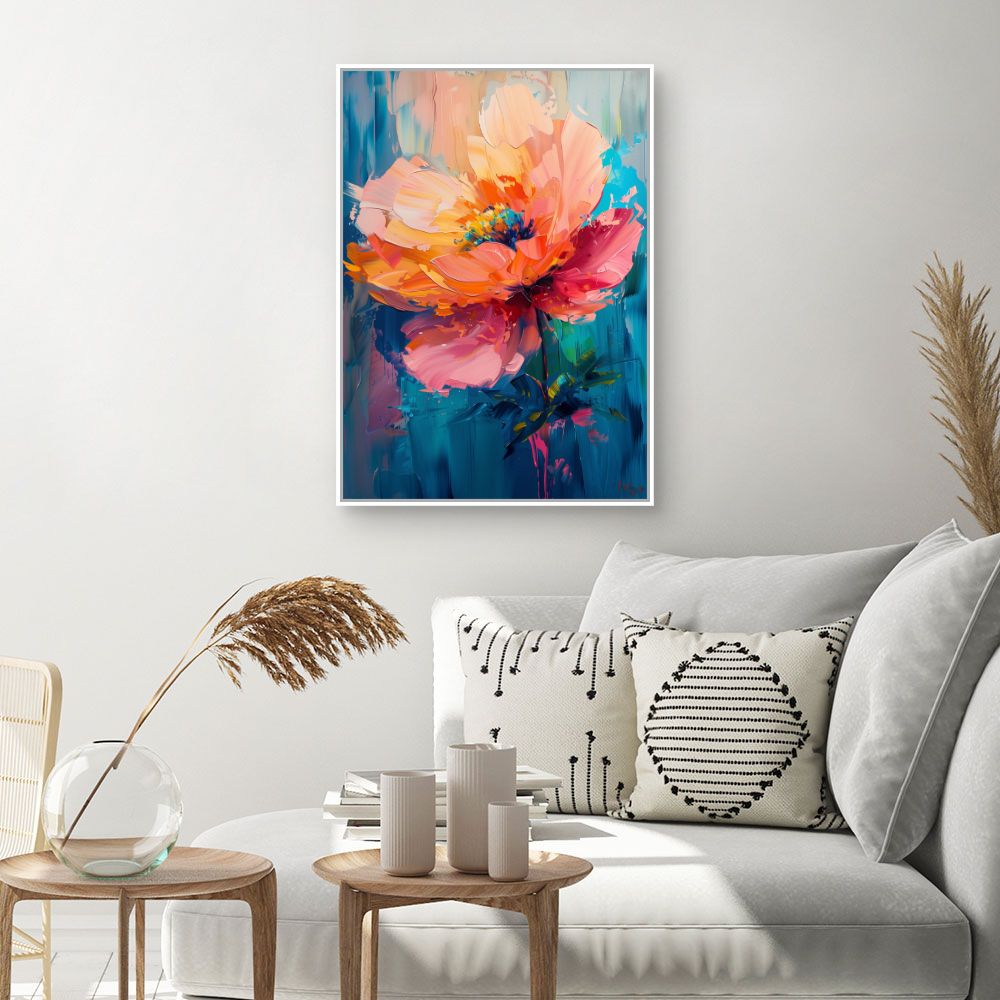 Toile "Fleur vibrante"