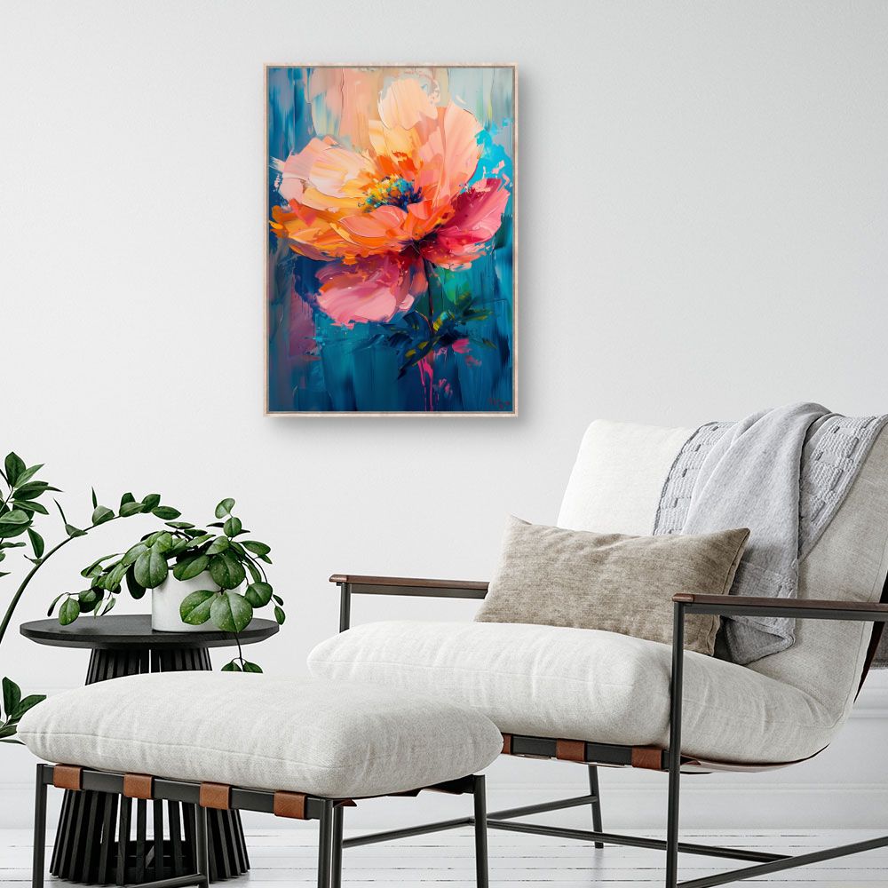 Toile "Fleur vibrante"