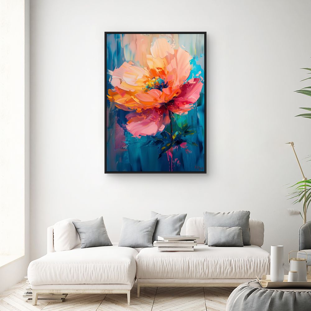 Toile "Fleur vibrante"