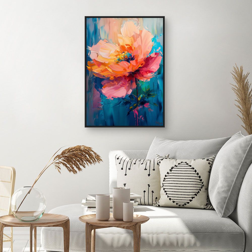 Toile "Fleur vibrante"