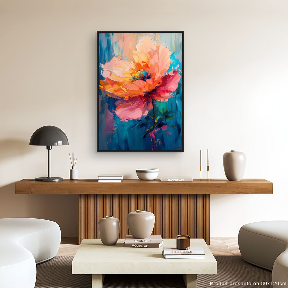 Toile "Fleur vibrante"