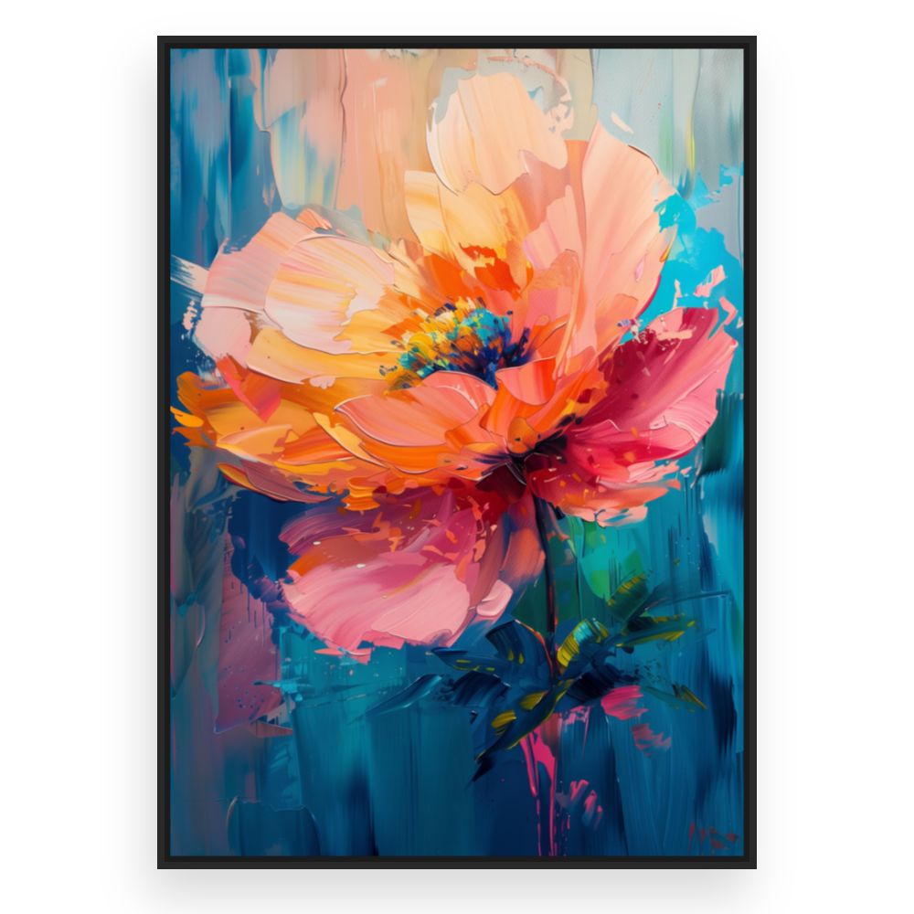 Toile Fleur vibrante – toile cadre noir (slide 3)