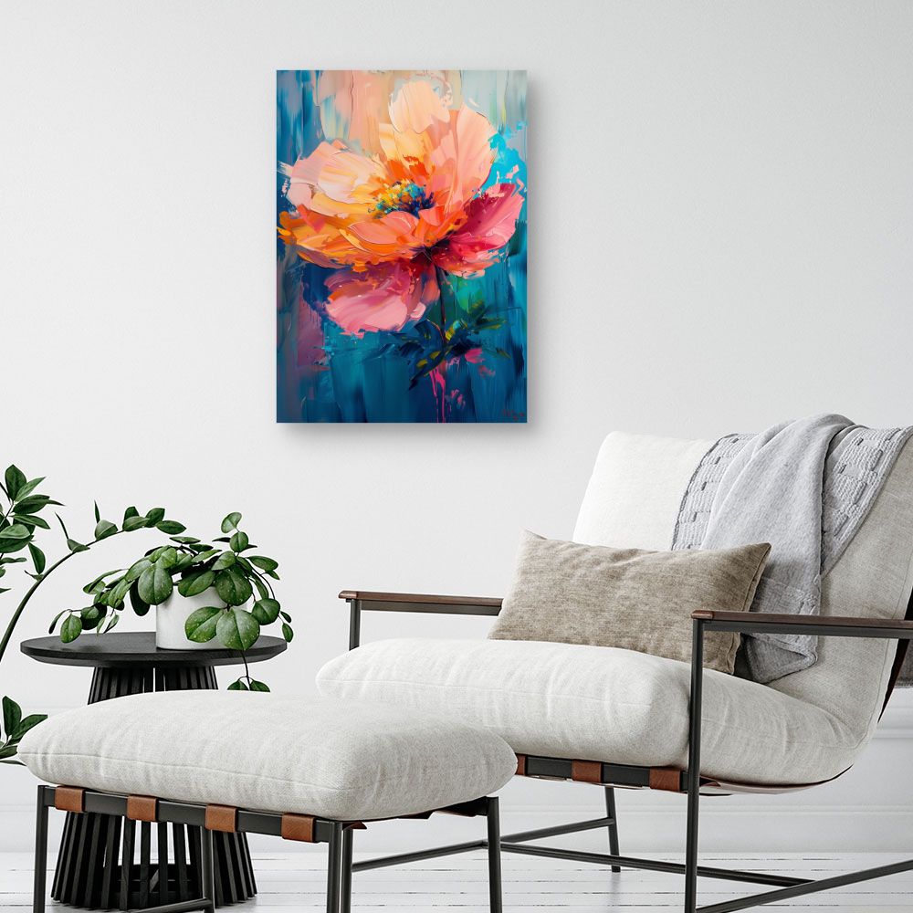 Toile "Fleur vibrante"