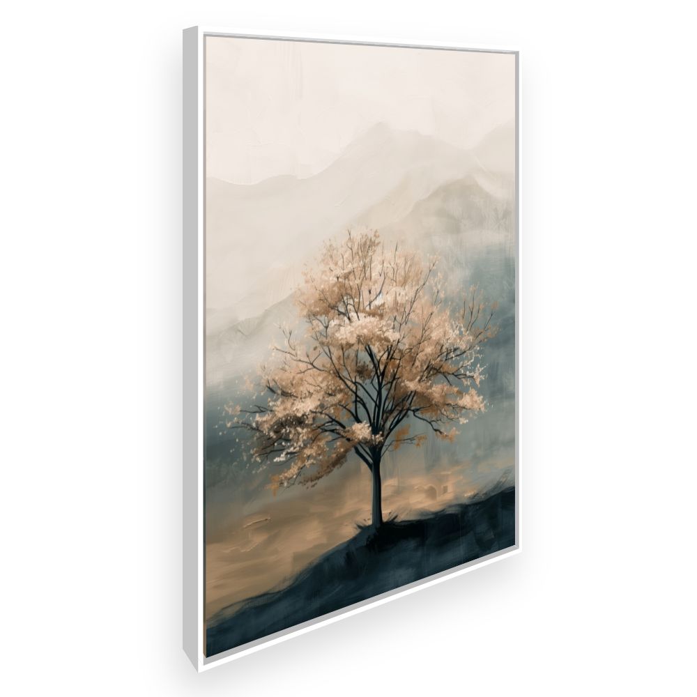 Toile Arbre solitaire majestueux – toile cadre blanc (slide 2)