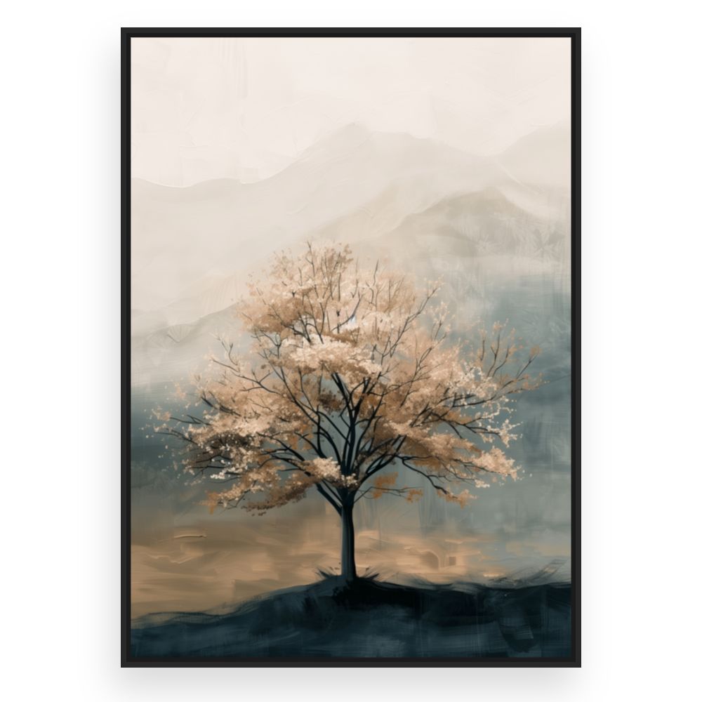 Toile Arbre solitaire majestueux – toile cadre noir (slide 3)