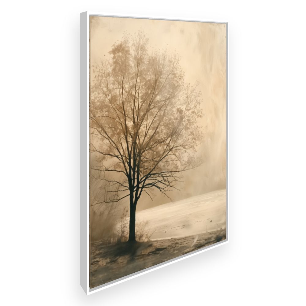 Toile Arbre solitaire serein – toile cadre blanc (slide 2)