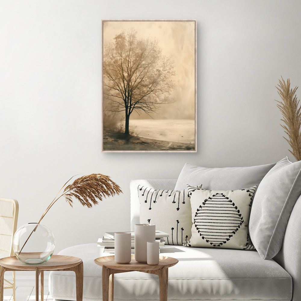 Toile Arbre solitaire serein – toile cadre naturel (slide 1, 60×90)