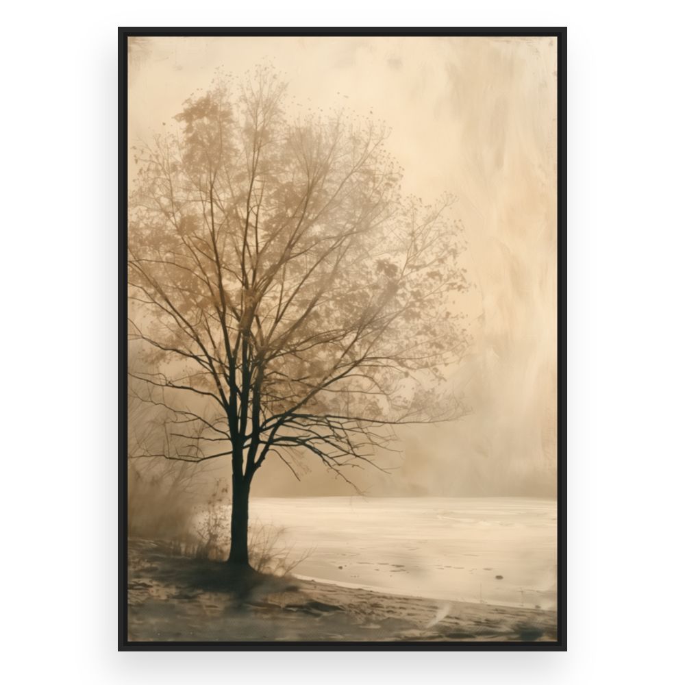 Toile Arbre solitaire serein – toile cadre noir (slide 3)