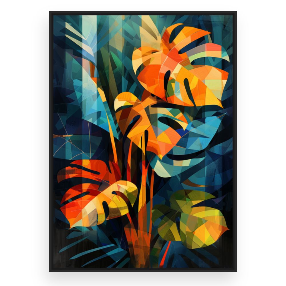 Toile Feuillage vibrant – toile cadre noir (slide 3)