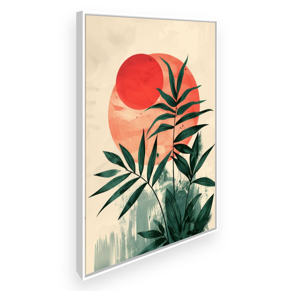 Toile Feuillage solaire – toile cadre blanc (slide 2)