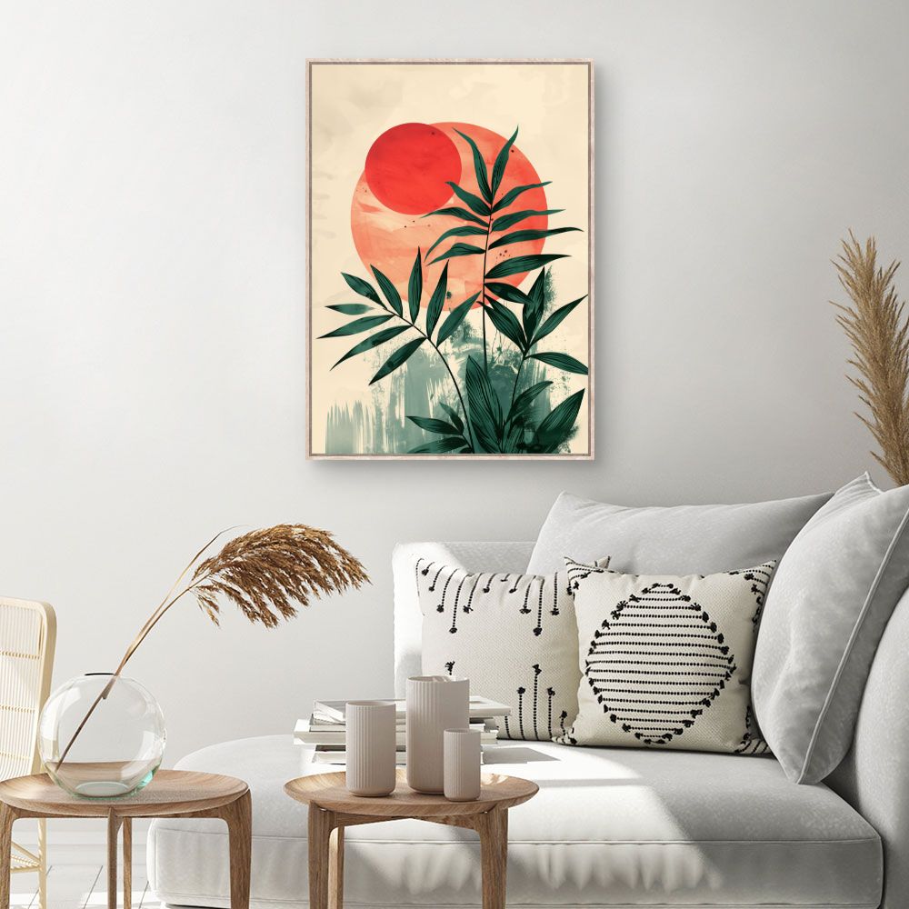 Toile Feuillage solaire – toile cadre naturel (slide 1, 60×90)