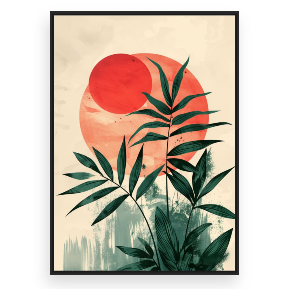 Toile Feuillage solaire – toile cadre noir (slide 3)