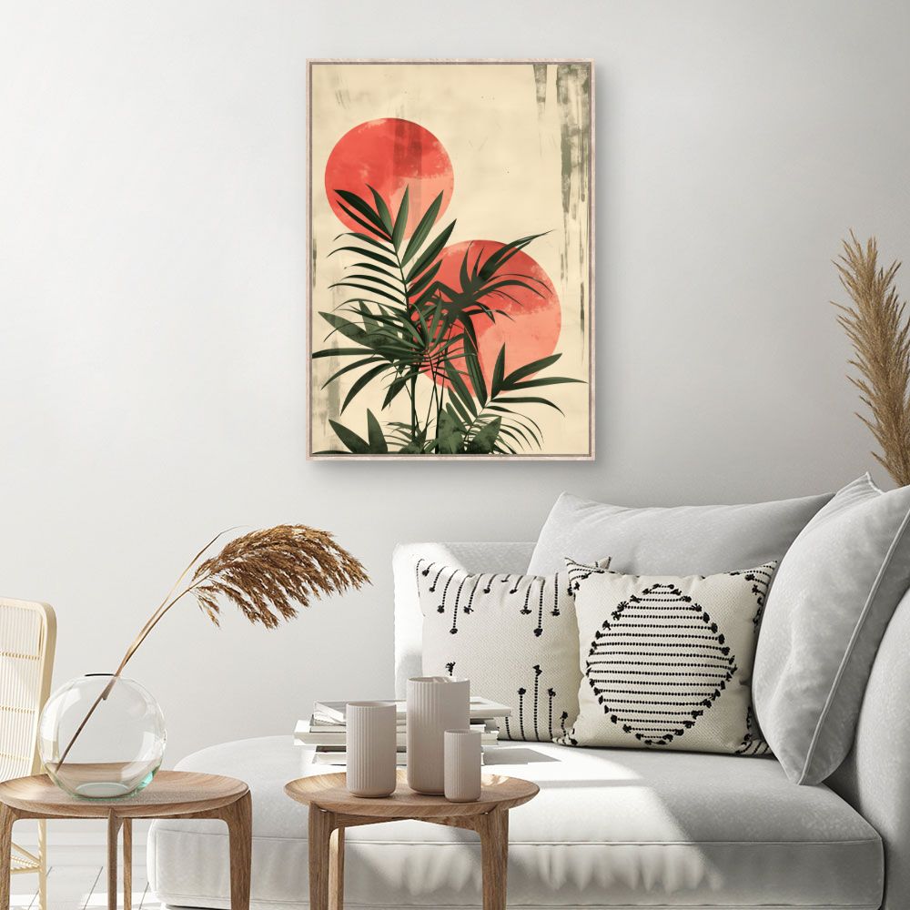 Toile Palmiers exotiques – toile cadre naturel (slide 1, 60×90)