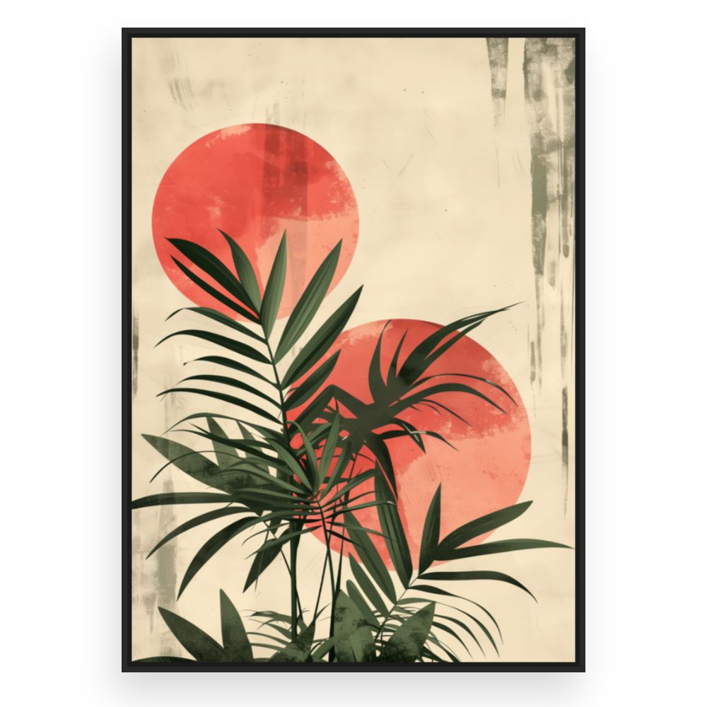 Toile Palmiers exotiques – toile cadre noir (slide 3)