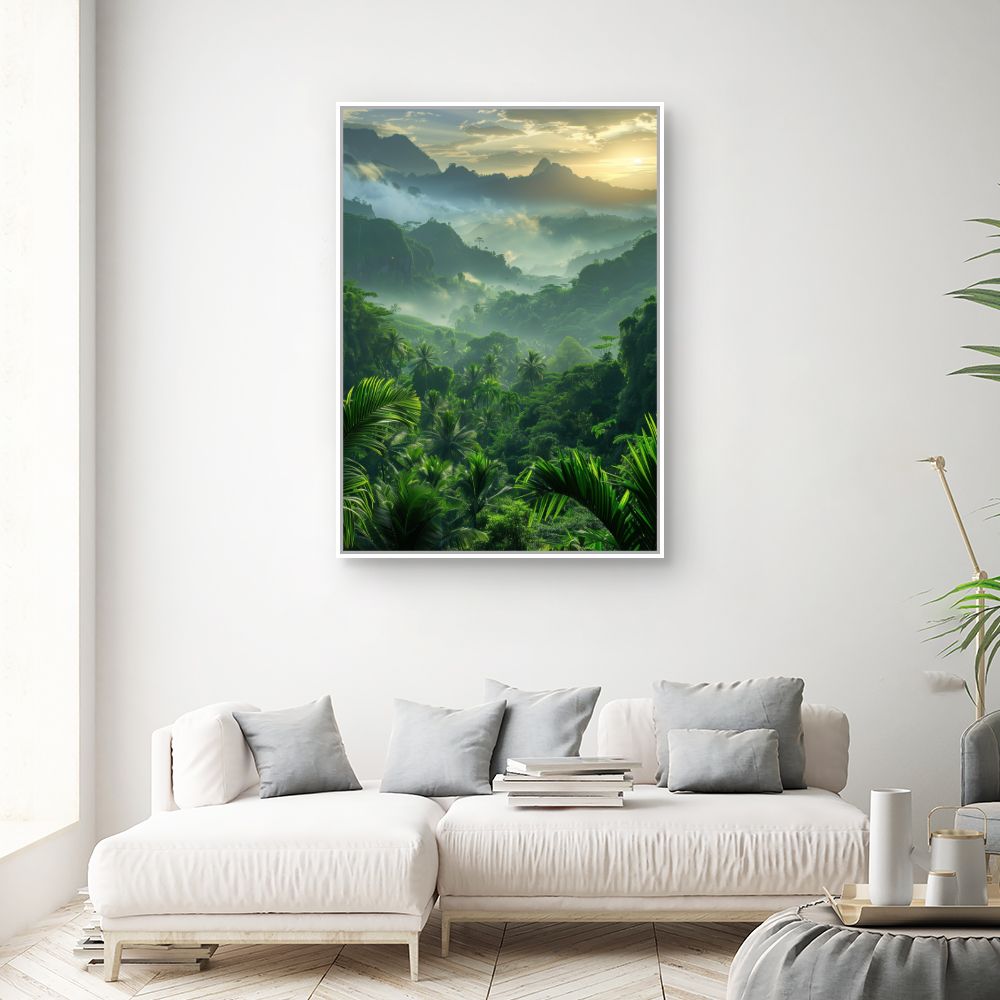 Schilderij "Weelderige jungle"