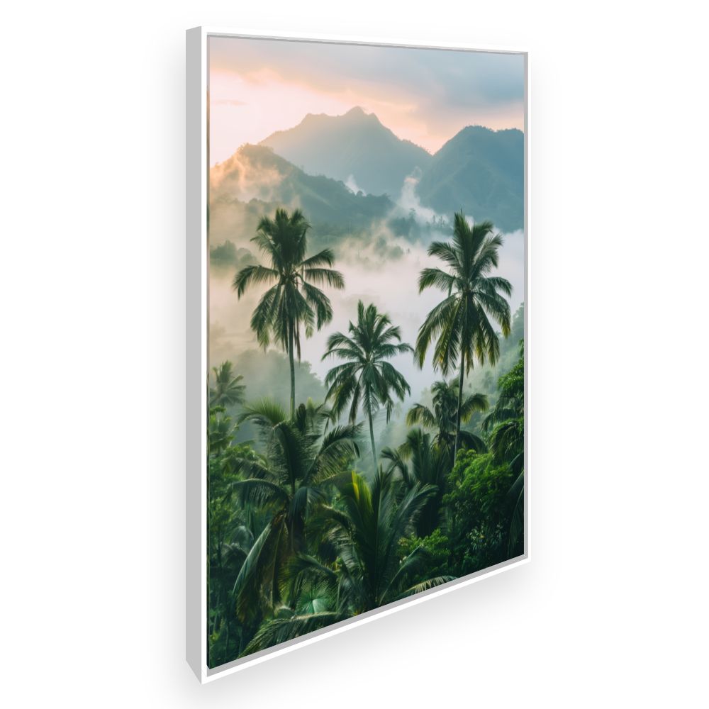 Toile Paysage tropical brumeux – toile cadre blanc (slide 2)
