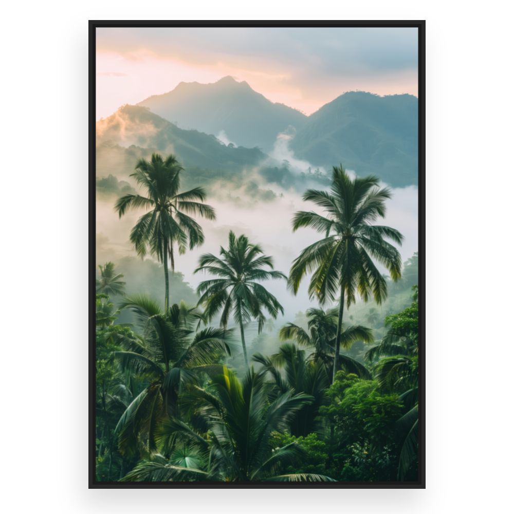 Toile Paysage tropical brumeux – toile cadre noir (slide 3)