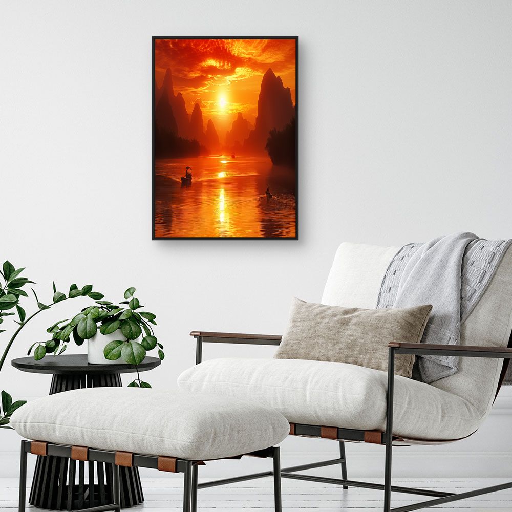 Schilderij "Betoverende zonsondergang"