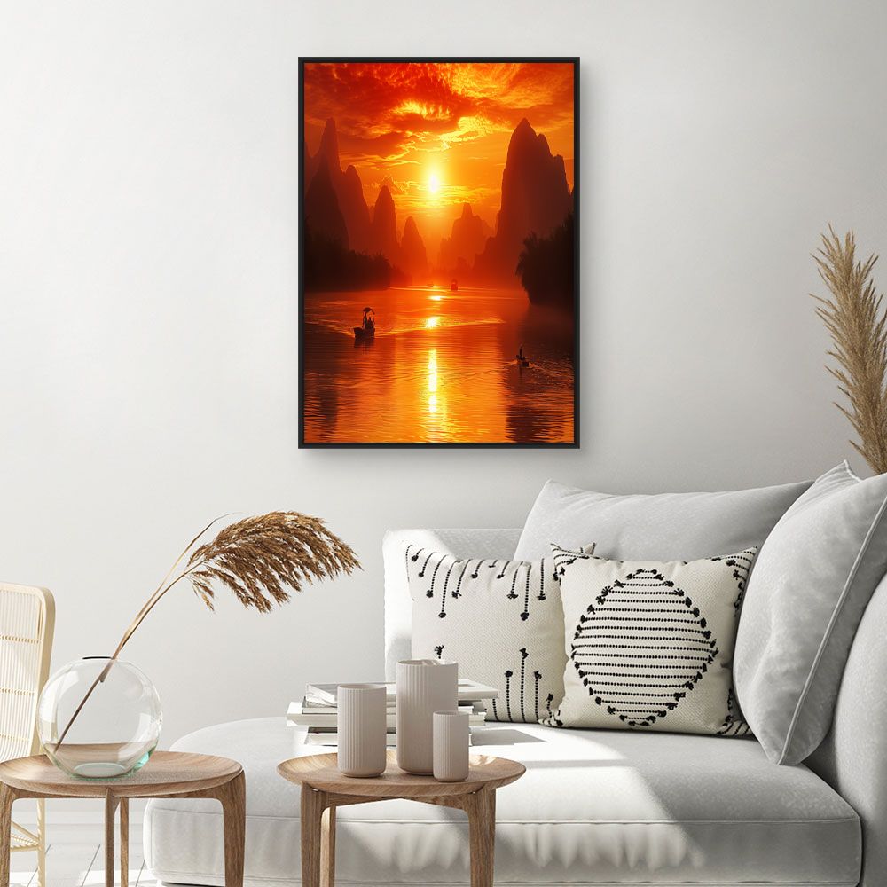 Schilderij "Betoverende zonsondergang"