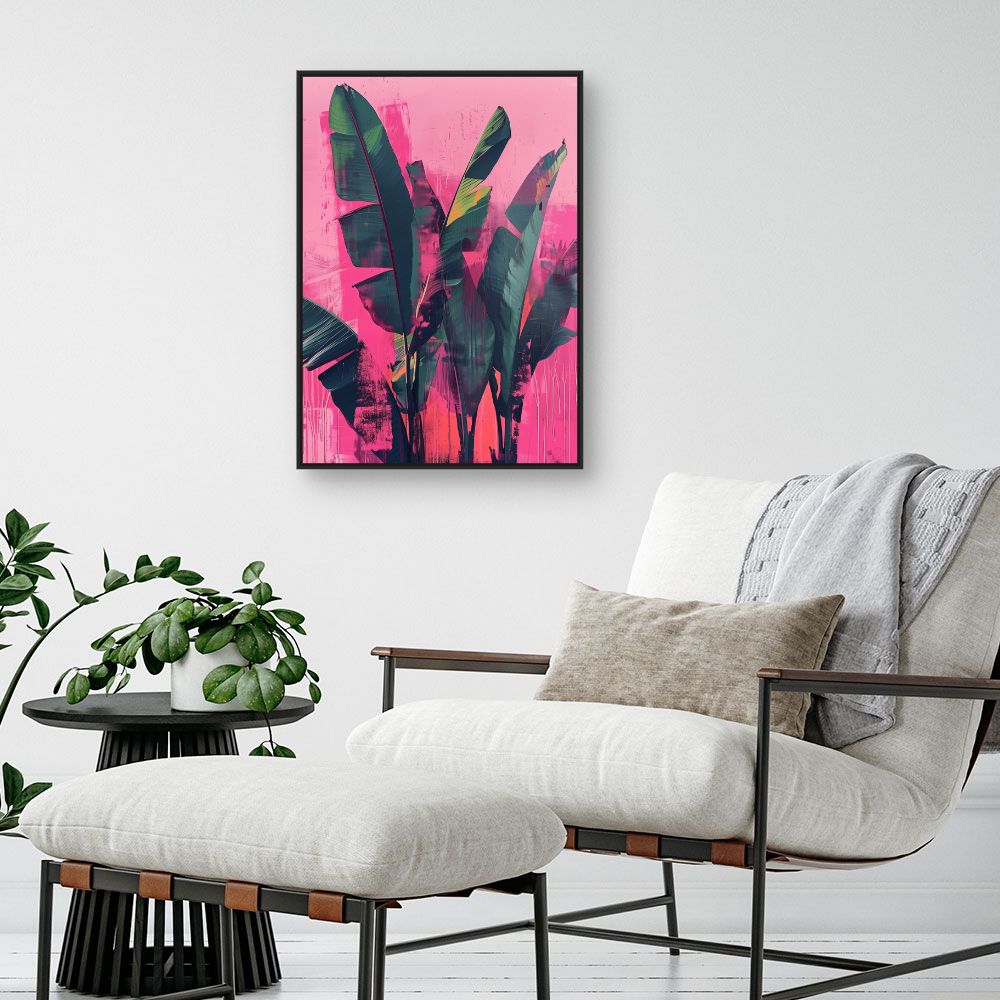 Toile "Feuilles tropicales éclatantes"