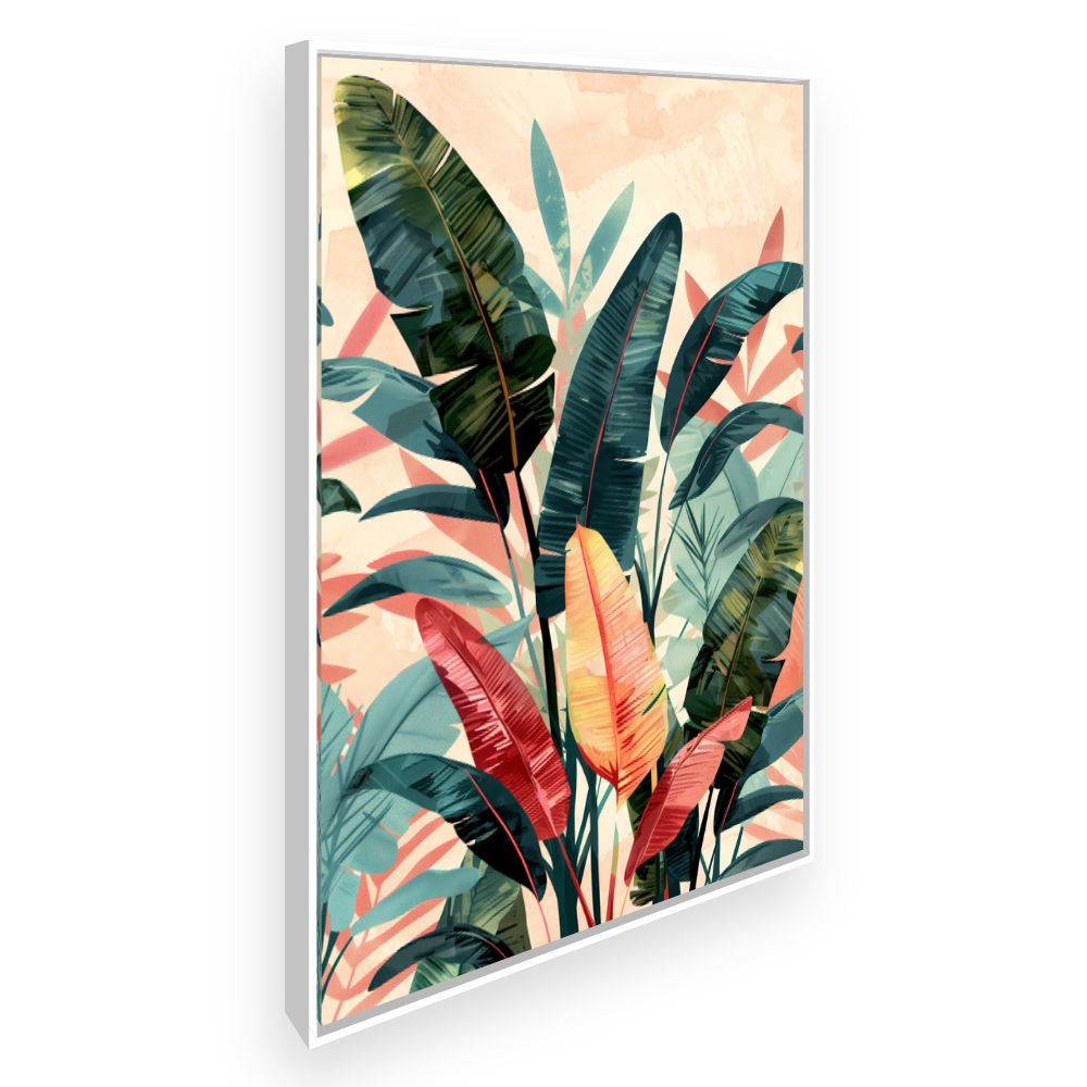 Toile Tropical luxuriant – toile cadre blanc (slide 2)