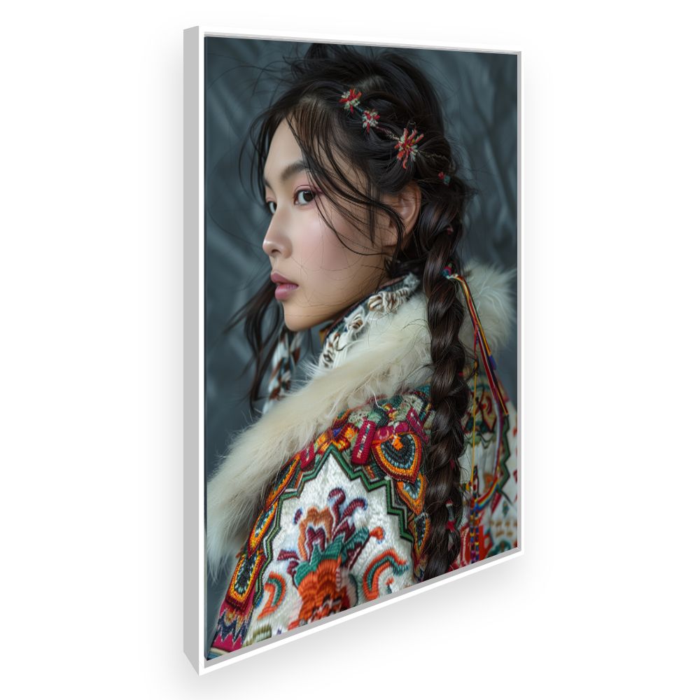 Toile Élégance bohème – toile cadre blanc (slide 2)