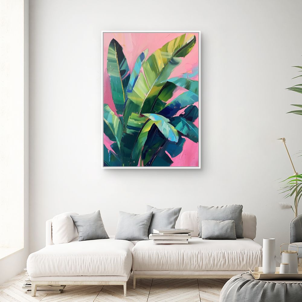 Toile "Feuillage exotique vibrant"