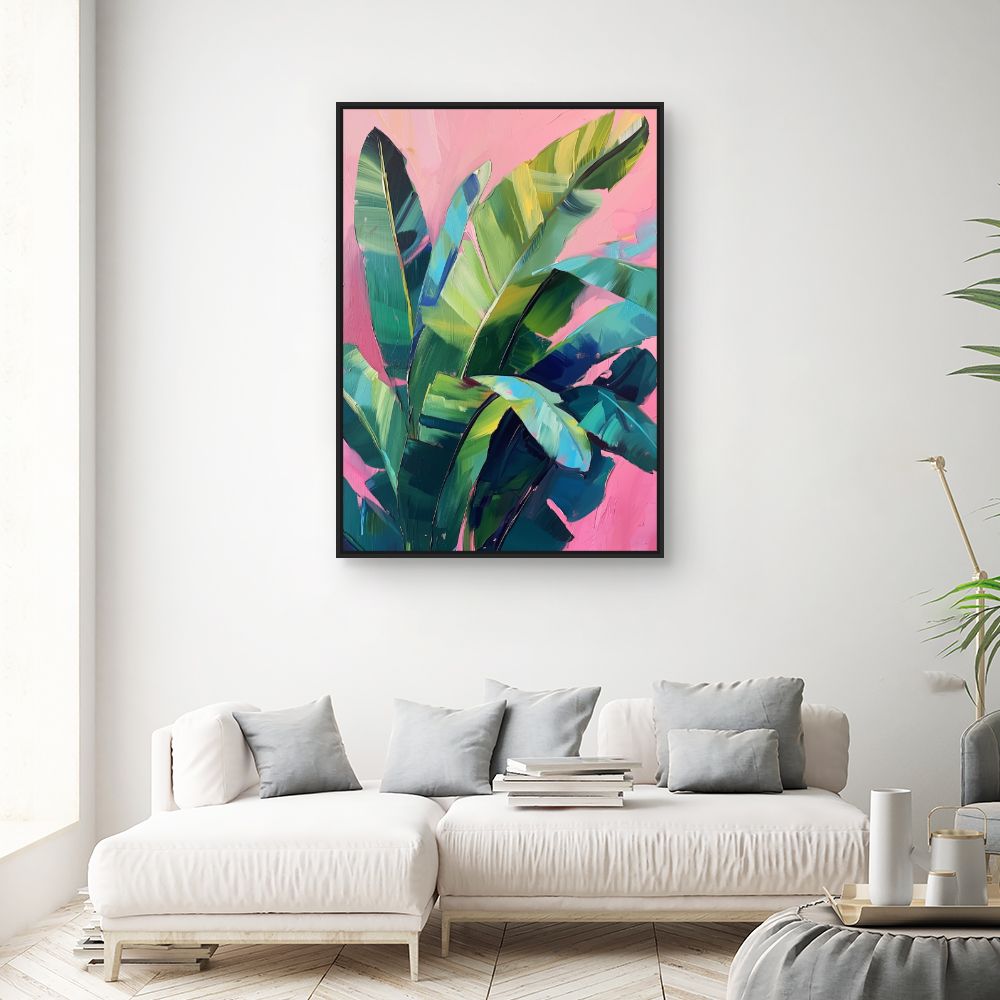 Toile "Feuillage exotique vibrant"