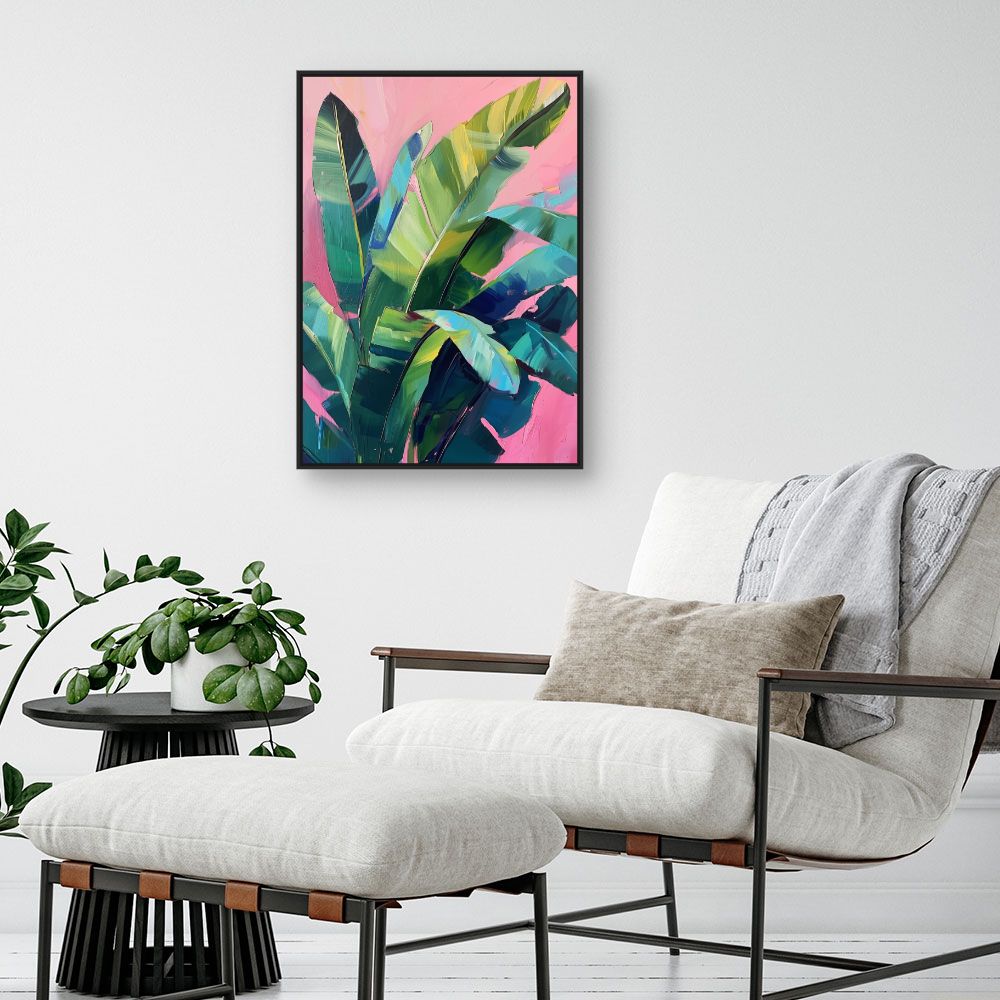 Toile "Feuillage exotique vibrant"