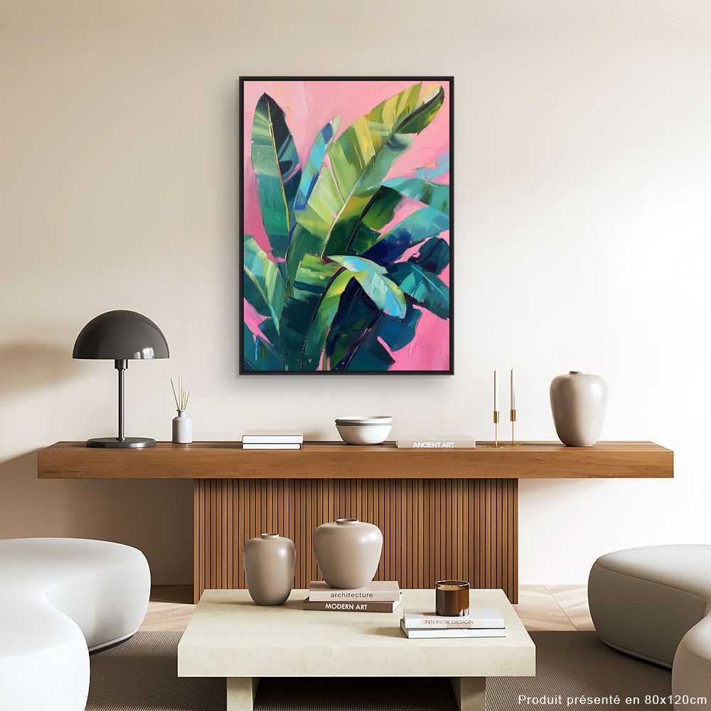 Toile "Feuillage exotique vibrant"