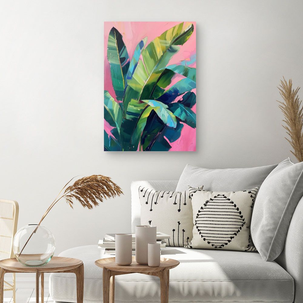 Toile "Feuillage exotique vibrant"